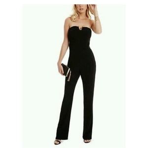 MARCIANO GUESS BLACK JUMPSUIT GOLD HARDWARE SIZE 0